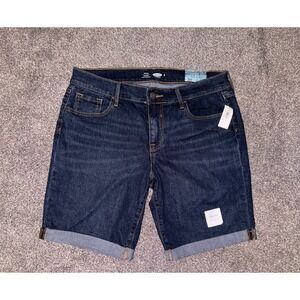 Old Navy NWT Fitted -‎ Stretch Women's Blue Jean Bermuda Shorts